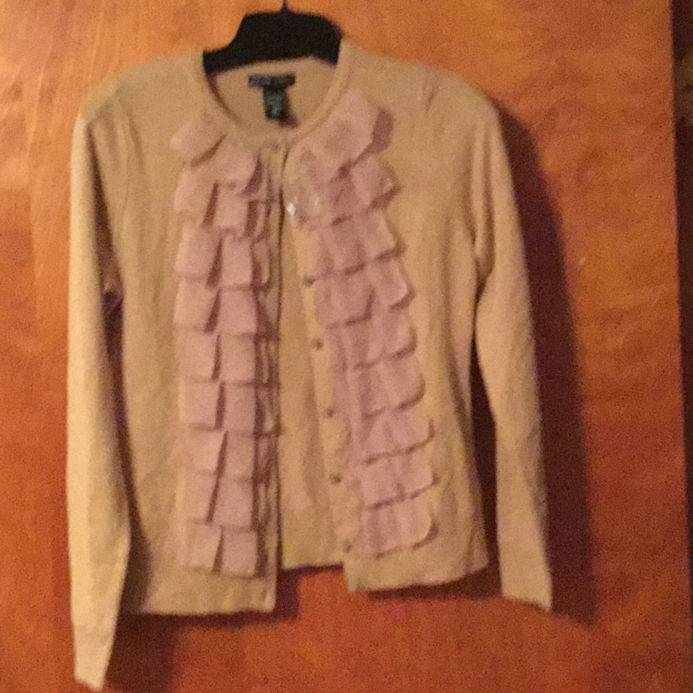 Taupe cardigan sweater
